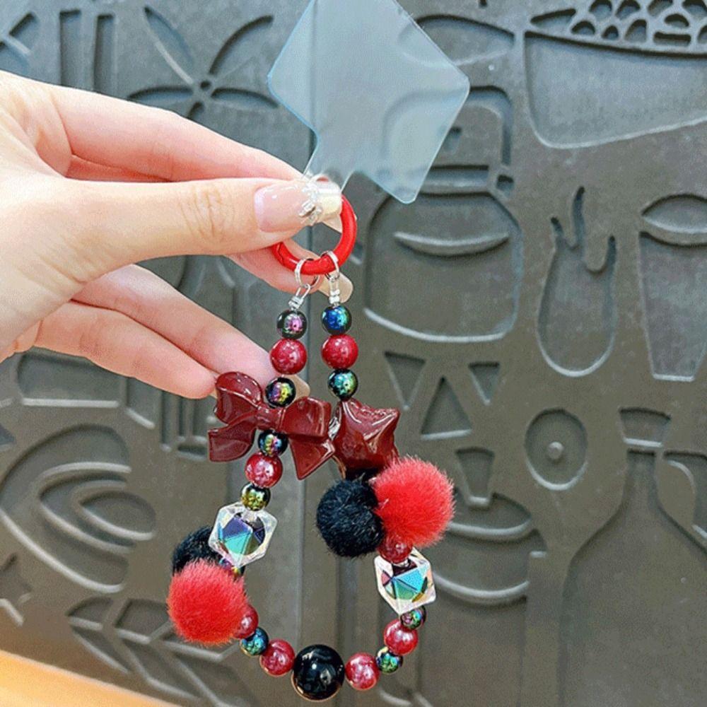 Short Candy Color Bead Lanyards Beaded Plush Ball Keychain Mobile Phone Straps New Year Gifts Style A
Short Candy Color Bead Lanyards Beaded Plush Ball Keychain Mobile Phone Straps New Year Gifts Style A