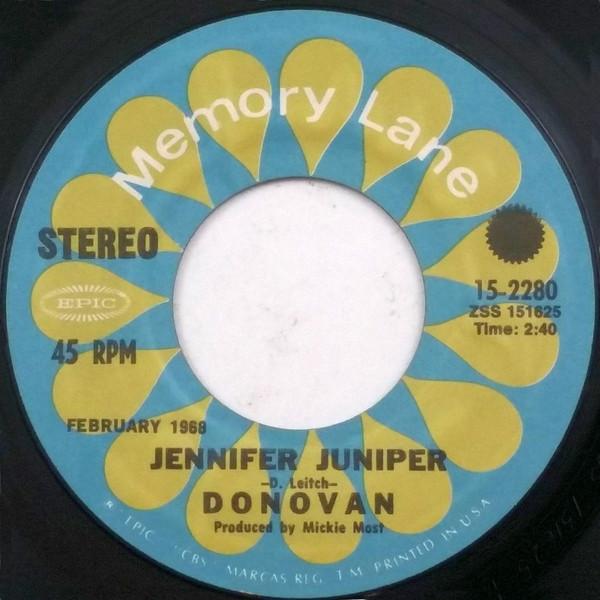 7inch Record DONOVAN - Jennifer Juniper / Hurdy Gurdy Man 152280 Epic US Rock Used
7inch Record DONOVAN - Jennifer Juniper / Hurdy Gurdy Man 152280 Epic US Rock Used