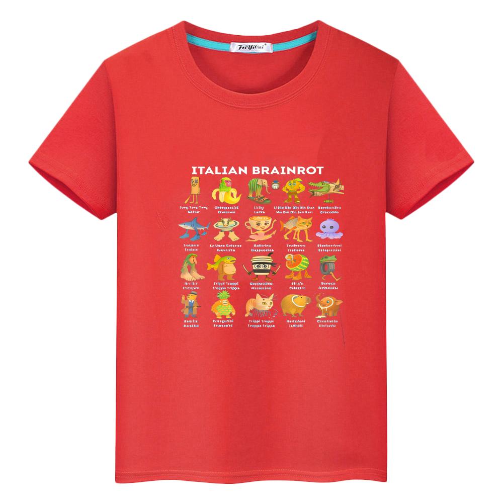 Anime Short 100%Cotton Tees Italian Brainrot print t shirt for kids boy 10years cartoon Tops y2k one piece kids clothes girls 100
Anime Short 100%Cotton Tees Italian Brainrot print t shirt for kids boy 10years cartoon Tops y2k one piece kids clothes girls 100