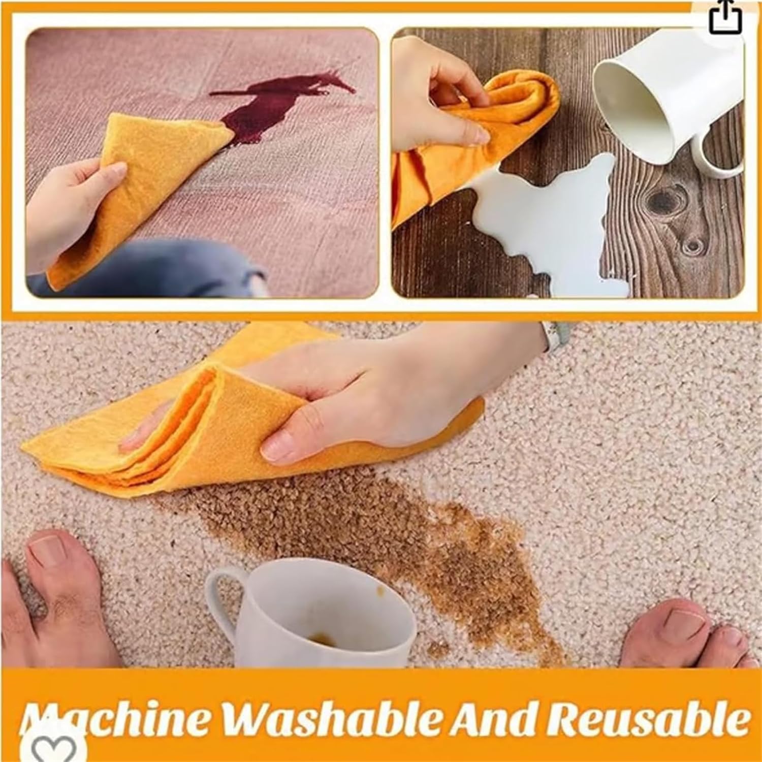 Ultra-Absorbent Miracle Cleaning Shammy Multi-Purpose Cleaning Shammy Towel Super Absorbent Reusable Non-Woven Shammy Cloth 8pcs
Ultra-Absorbent Miracle Cleaning Shammy Multi-Purpose Cleaning Shammy Towel Super Absorbent Reusable Non-Woven Shammy Cloth 8pcs