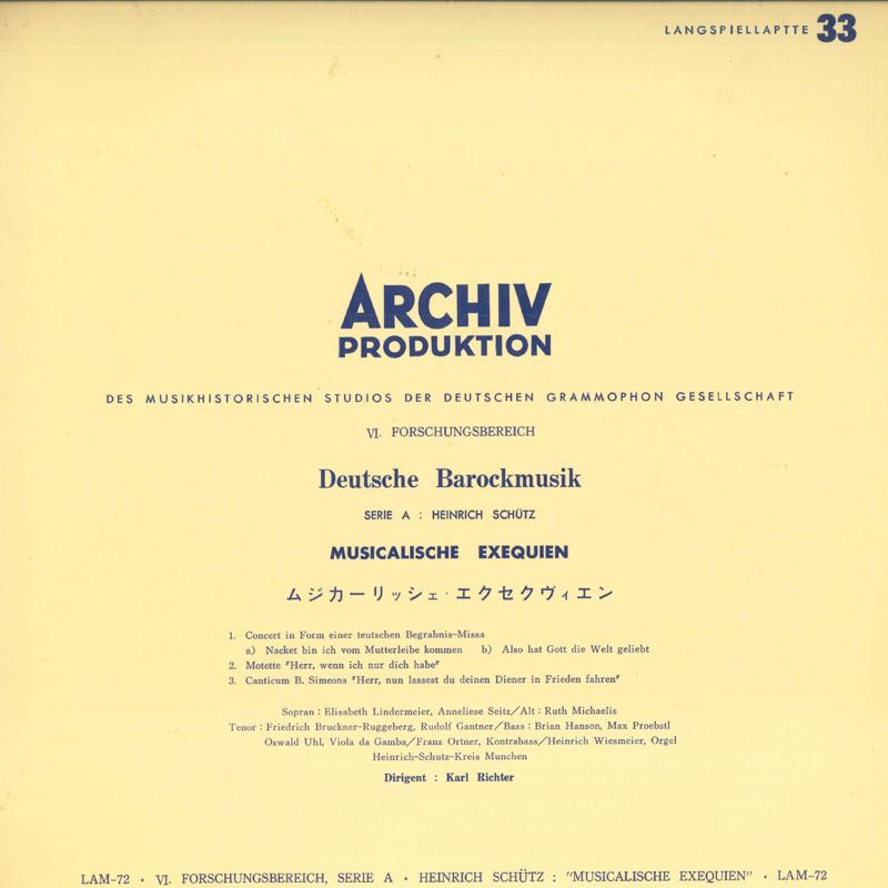 LP Record KARL RICHTER, HEINRICH SCHÜTZ CHOIR - Musicalish Eksekvien LAM72 ARCHIV Japan Classical Used
LP Record KARL RICHTER, HEINRICH SCHÜTZ CHOIR - Musicalish Eksekvien LAM72 ARCHIV Japan Classical Used