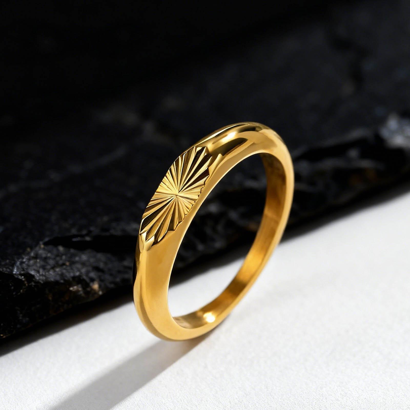 Dainty Gold Color Men s Ring,Embossing Radiation Sunburst Stainless Steel Tail Ring,Stylish Wedding Gift 6
Dainty Gold Color Men s Ring,Embossing Radiation Sunburst Stainless Steel Tail Ring,Stylish Wedding Gift 6