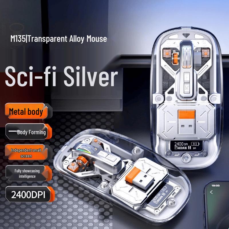 OLOEY M135 Smart Display Transparent Alloy Bluetooth Mouse
OLOEY M135 Smart Display Transparent Alloy Bluetooth Mouse