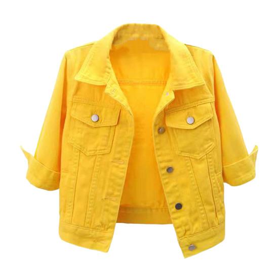Women Coat Solid Color Slim Fit Close-fitting Young Style Wear-resistant Half Sleeve Buttons L жовтий
Women Coat Solid Color Slim Fit Close-fitting Young Style Wear-resistant Half Sleeve Buttons L жовтий