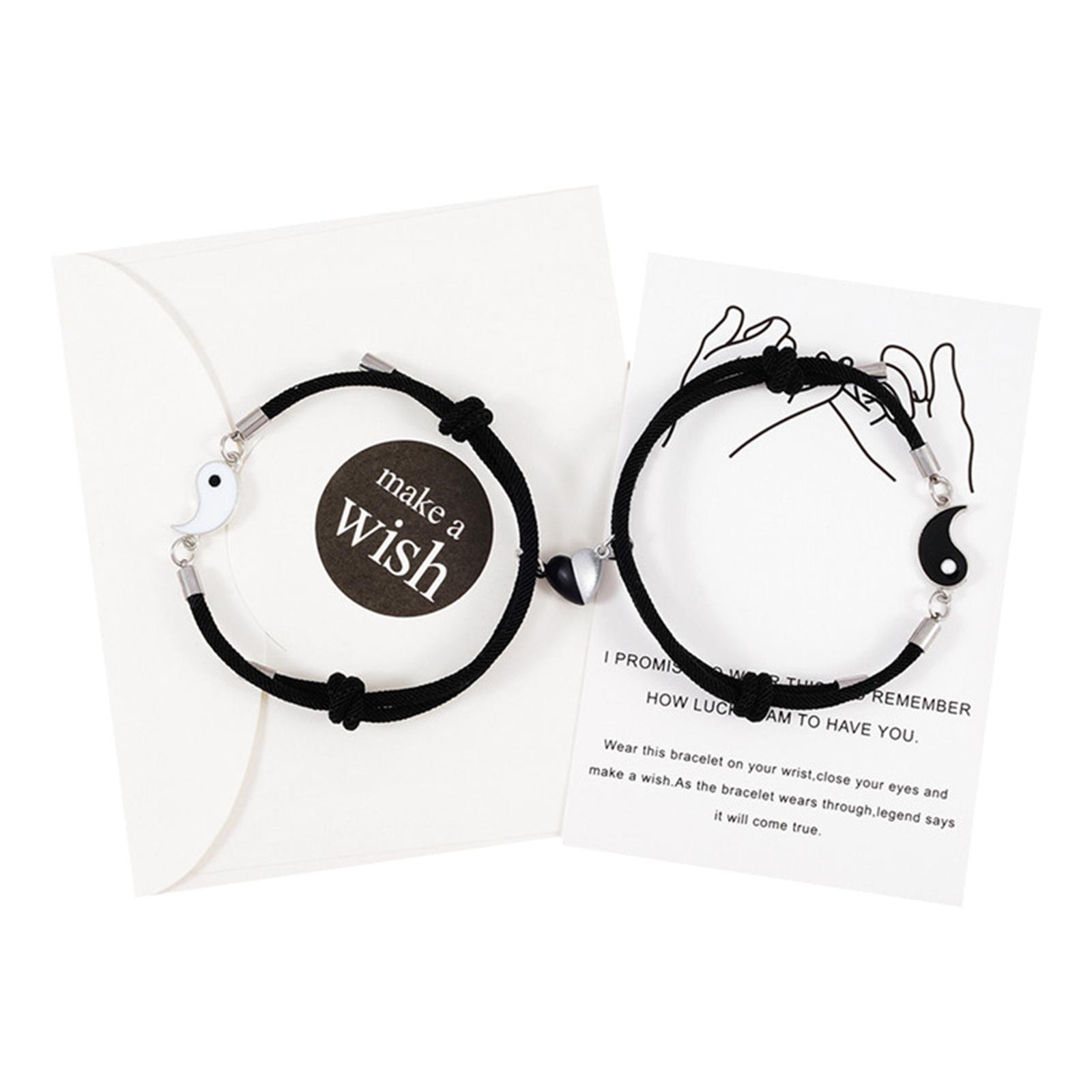 Heart Magnetic Matching Yin and Yang Bracelets Adjustable Rope Bracelet Suitable for Women Girls Friendship Jewelry 1 чорний
Heart Magnetic Matching Yin and Yang Bracelets Adjustable Rope Bracelet Suitable for Women Girls Friendship Jewelry 1 чорний