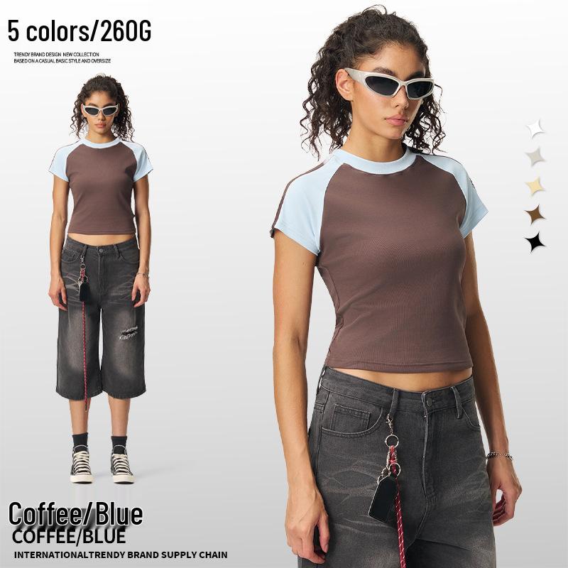 Women s Summer Slim Fit Striped T-Shirt, Color-Block American Style, Short Cropped Sleeve Top Large
Women s Summer Slim Fit Striped T-Shirt, Color-Block American Style, Short Cropped Sleeve Top Large