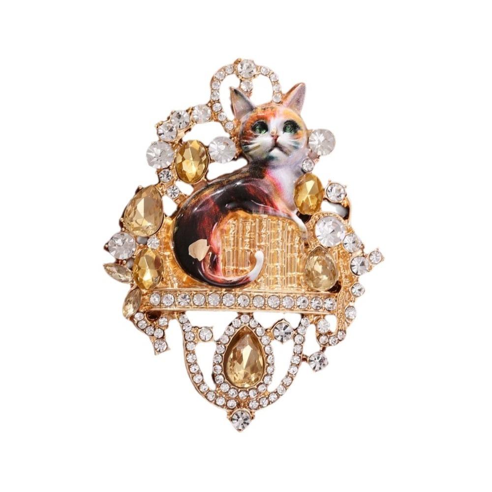 Exquisite Enamel Cat Lapel Pin Vintage Imitation Rhinestone Brooch Delicate Cat Brooch Gifts жовтий
Exquisite Enamel Cat Lapel Pin Vintage Imitation Rhinestone Brooch Delicate Cat Brooch Gifts жовтий