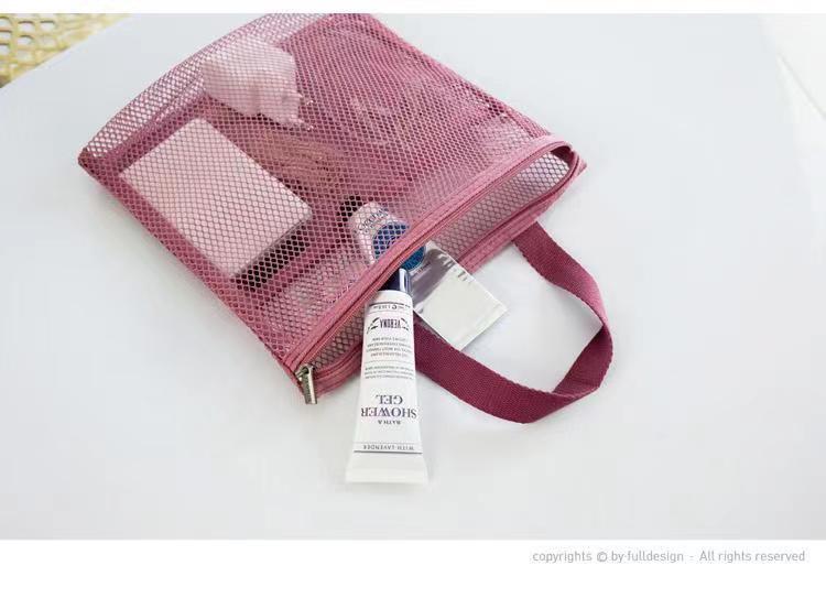 Hollow handbag Zipper storage bag Drain fiber Mesh travel Cosmetic toilet bag Multifunctional portable travel
Hollow handbag Zipper storage bag Drain fiber Mesh travel Cosmetic toilet bag Multifunctional portable travel