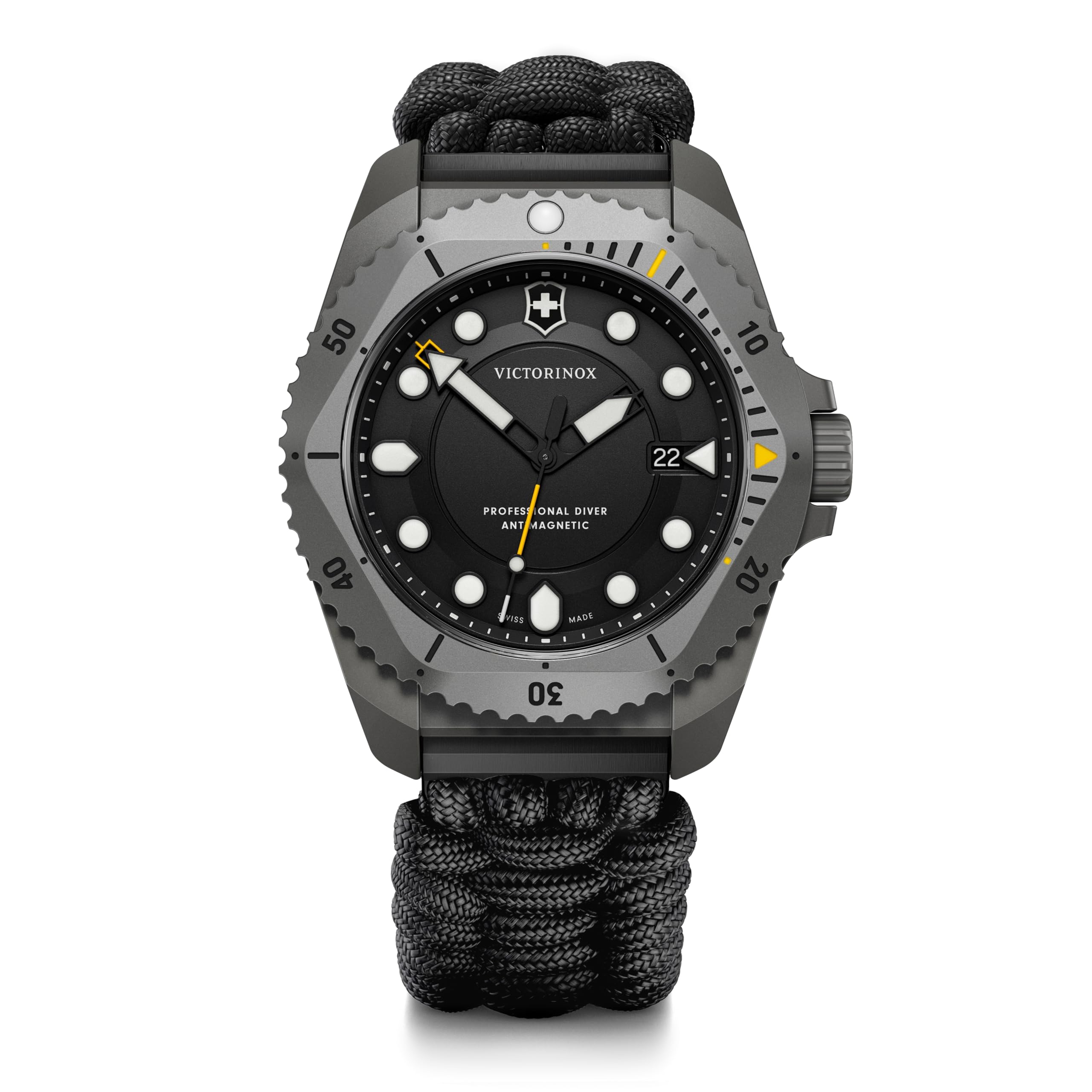 Годинник VICTORINOX DIVE PRO із титановим корпусом, чорним циферблатом, чорним паракордовим ремінцем із змінним гумовим ремінцем і аксесуарами, кварцовим водонепроникним гаманцем
Годинник VICTORINOX DIVE PRO із титановим корпусом, чорним циферблатом, чорним паракордовим ремінцем із змінним гумовим ремінцем і аксесуарами, кварцовим водонепроникним гаманцем