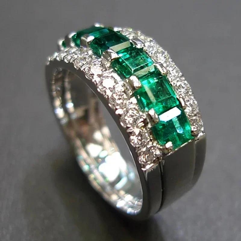 New Luxury Dark Green Square Cubic Zirconia Wedding Bands Rings for Women Sparkling Copper Color Fashion Party Zircon 6
New Luxury Dark Green Square Cubic Zirconia Wedding Bands Rings for Women Sparkling Copper Color Fashion Party Zircon 6