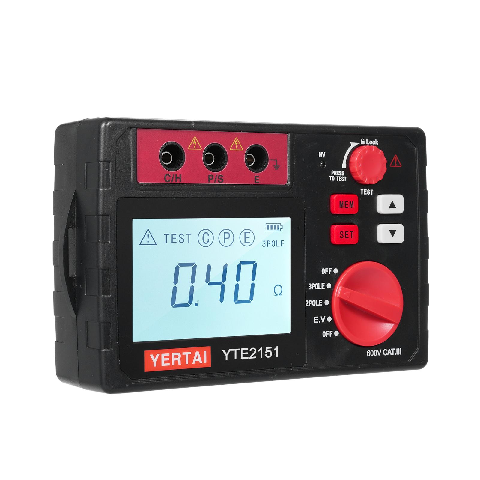 YERTAI YTE2151 Цифровой тестер заземления 2000 Ом Детектор сопротивления изоляции Измеритель сопротивления заземления
YERTAI YTE2151 Цифровой тестер заземления 2000 Ом Детектор сопротивления изоляции Измеритель сопротивления заземления