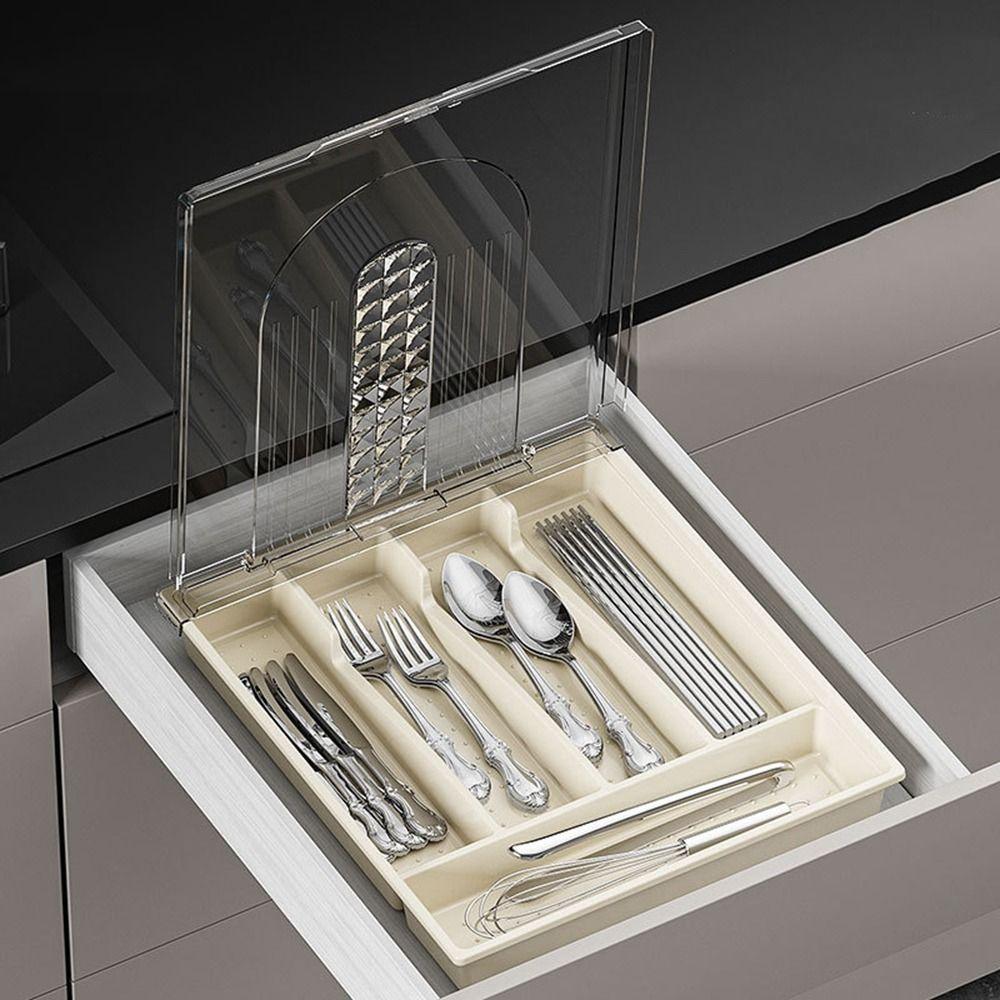 Transparent Lid Silverware Drawer Organizer Large Capacity Cutlery Separation Trays Drawer Beige-without Lid
Transparent Lid Silverware Drawer Organizer Large Capacity Cutlery Separation Trays Drawer Beige-without Lid