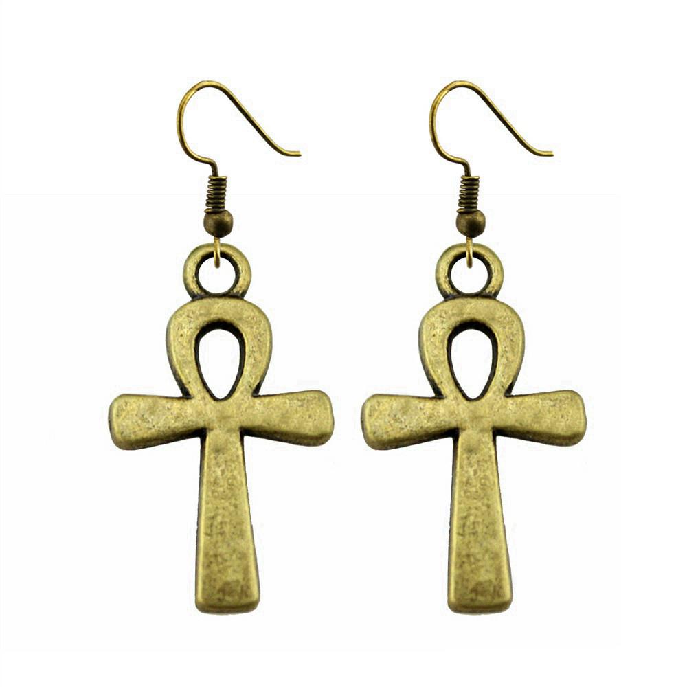 Ankh Cross Dangle Earrings Ancient Egyptian Symbol Drop Earrings Gothic Occult Themed Jewelry A10-1pair-22x13mm
Ankh Cross Dangle Earrings Ancient Egyptian Symbol Drop Earrings Gothic Occult Themed Jewelry A10-1pair-22x13mm