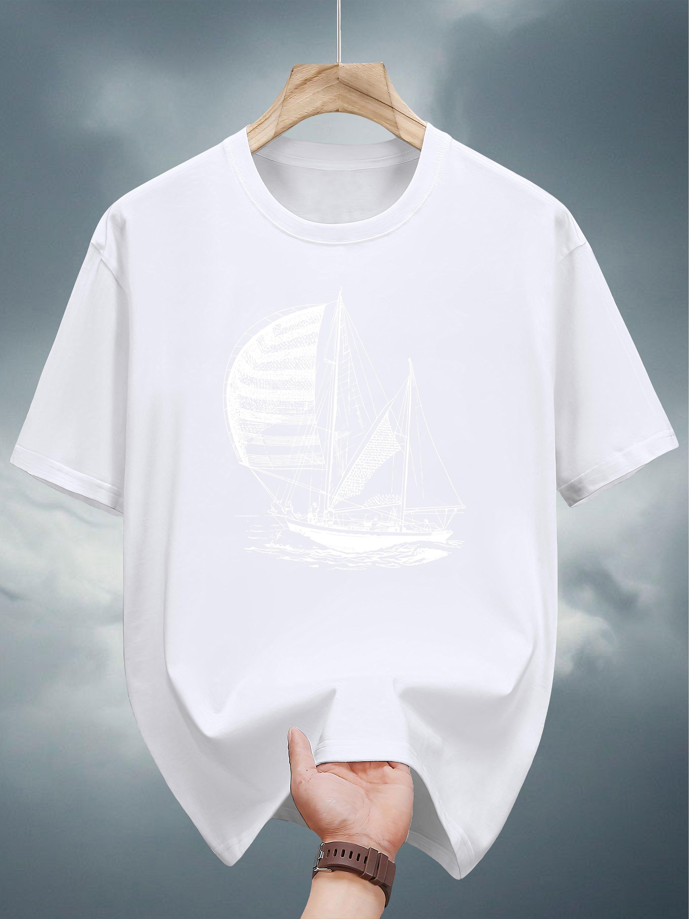 Casual Short Sleeve T-shirt with Sailboat Graphic Print - Navy Blue Round Neck Summer Tee L
Casual Short Sleeve T-shirt with Sailboat Graphic Print - Navy Blue Round Neck Summer Tee L