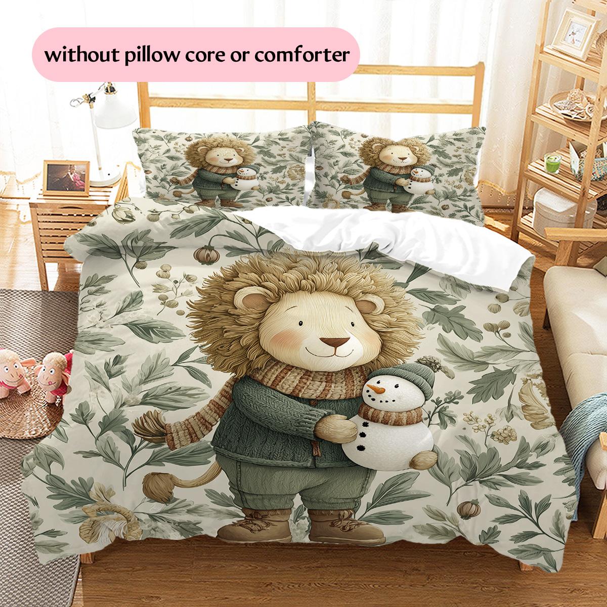 Vintage Lion Pattern Bedding Quilt Set Home Decoration Gift (1 * duvet cover + 2 * pillowcase without core) 135x200cm
Vintage Lion Pattern Bedding Quilt Set Home Decoration Gift (1 * duvet cover + 2 * pillowcase without core) 135x200cm