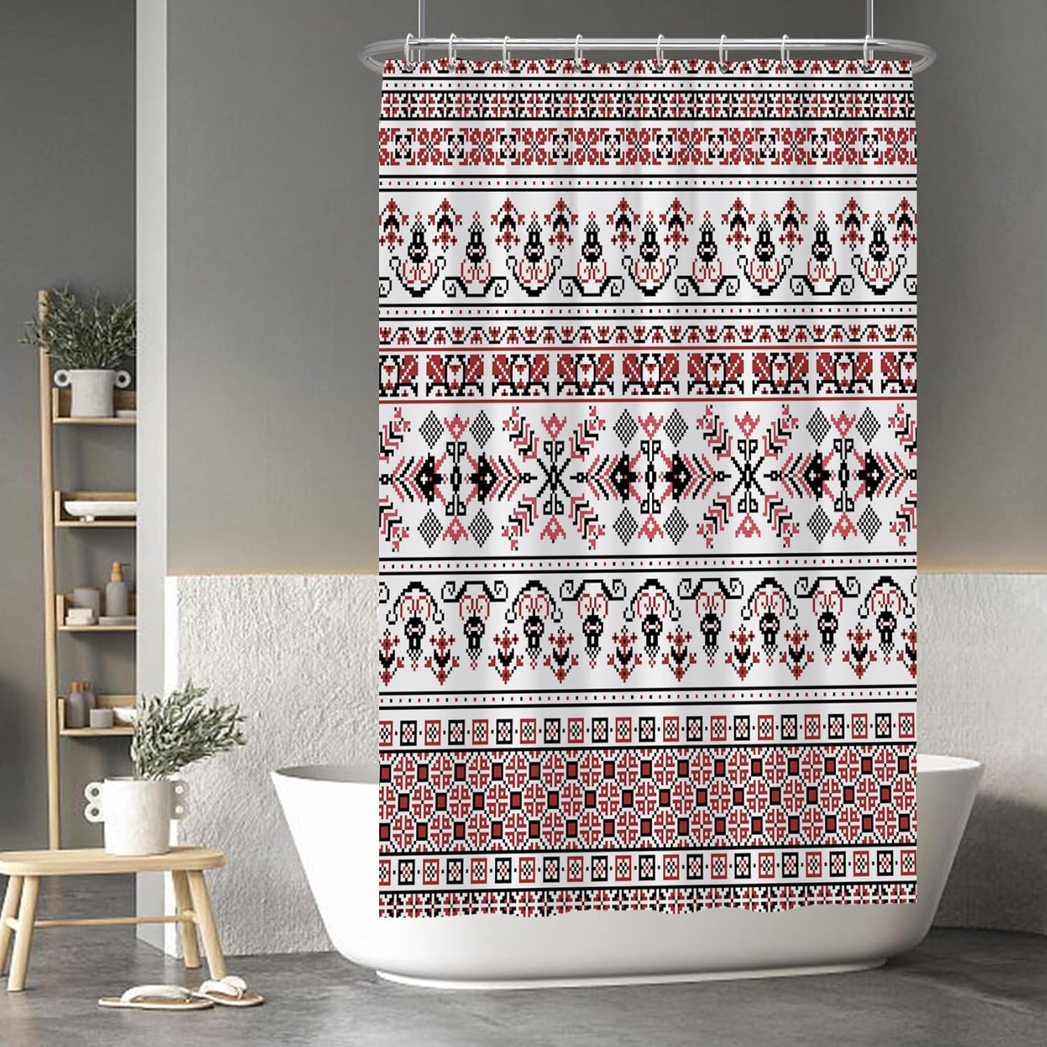 Festive Knit Style Shower Curtain Christmas Patterns Snowmen Snowflakes Geometric Design Waterproof Bath Linen Holiday Home W60H190(CM)-1 Pcs
Festive Knit Style Shower Curtain Christmas Patterns Snowmen Snowflakes Geometric Design Waterproof Bath Linen Holiday Home W60H190(CM)-1 Pcs