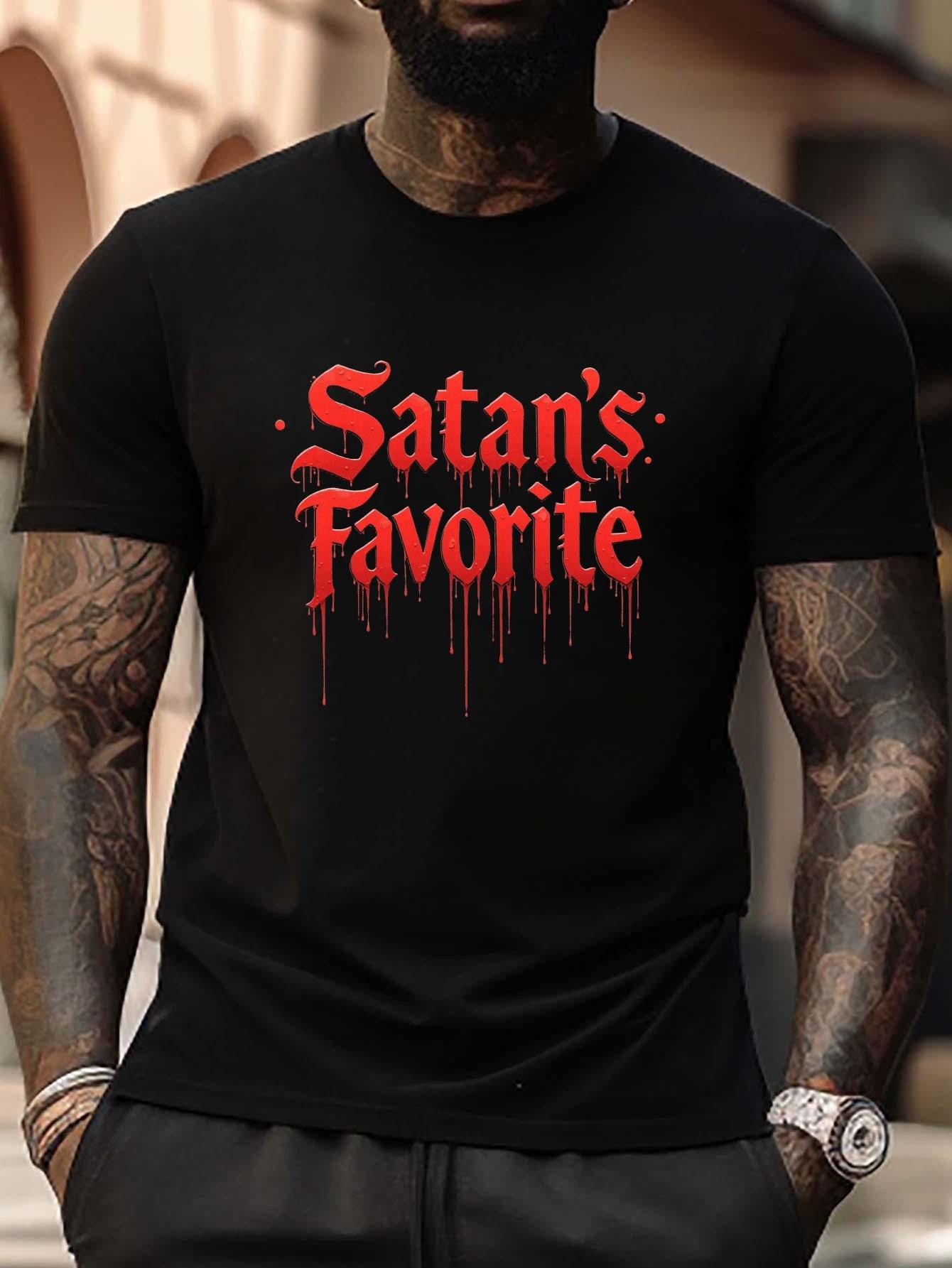 Satan s Favorite Gothic Lettering T-shirt - Plus Size Black with Red Dripping Font Design XL
Satan s Favorite Gothic Lettering T-shirt - Plus Size Black with Red Dripping Font Design XL