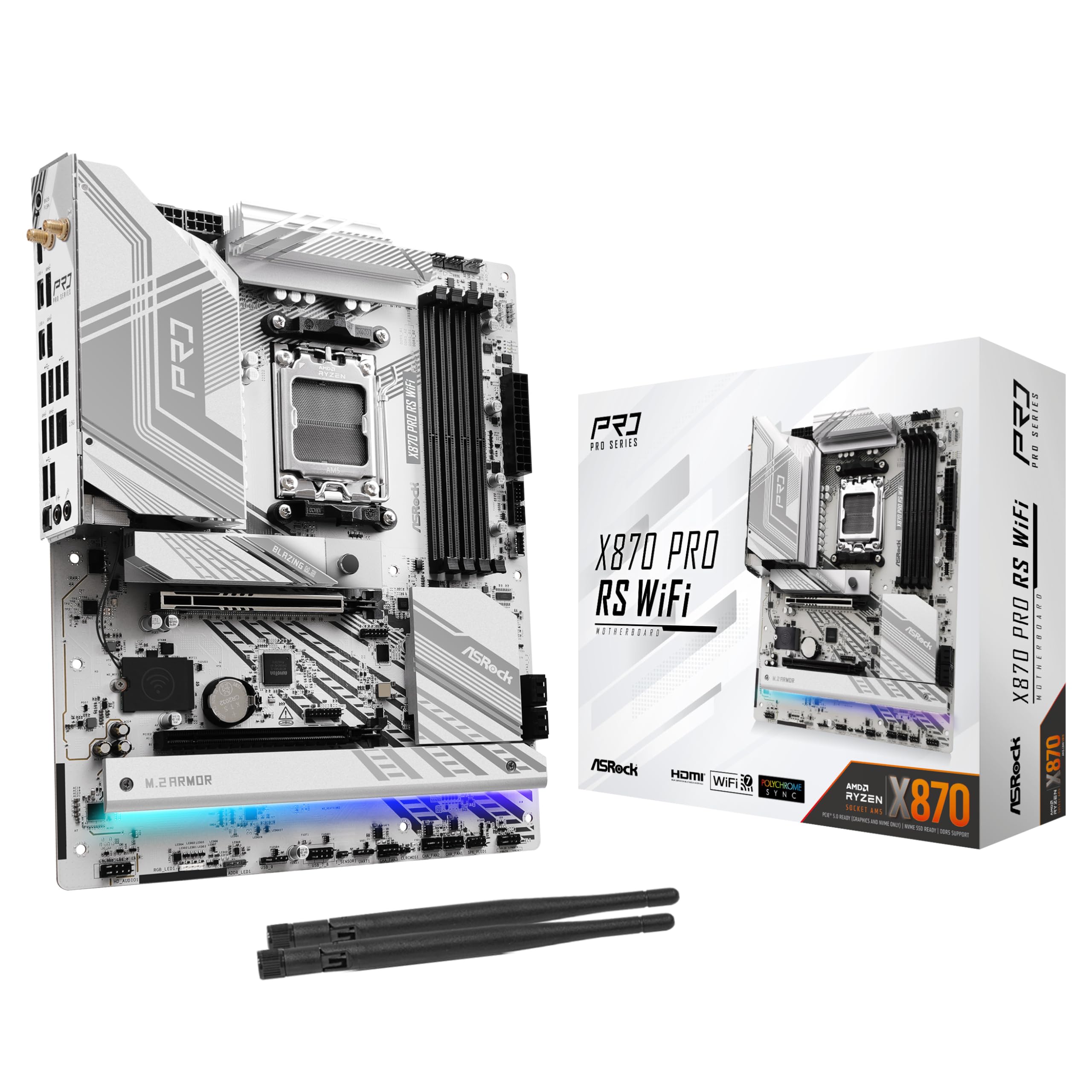 Материнська плата ASRock X870 Pro RS WiFi Серія AMD Ryzen 9000 CPU сумісна з чіпсетом X870 Материнська плата ATX Авторизований дистриб’ютор (Розетка AM5) [Вітчизняний
Материнська плата ASRock X870 Pro RS WiFi Серія AMD Ryzen 9000 CPU сумісна з чіпсетом X870 Материнська плата ATX Авторизований дистриб’ютор (Розетка AM5) [Вітчизняний