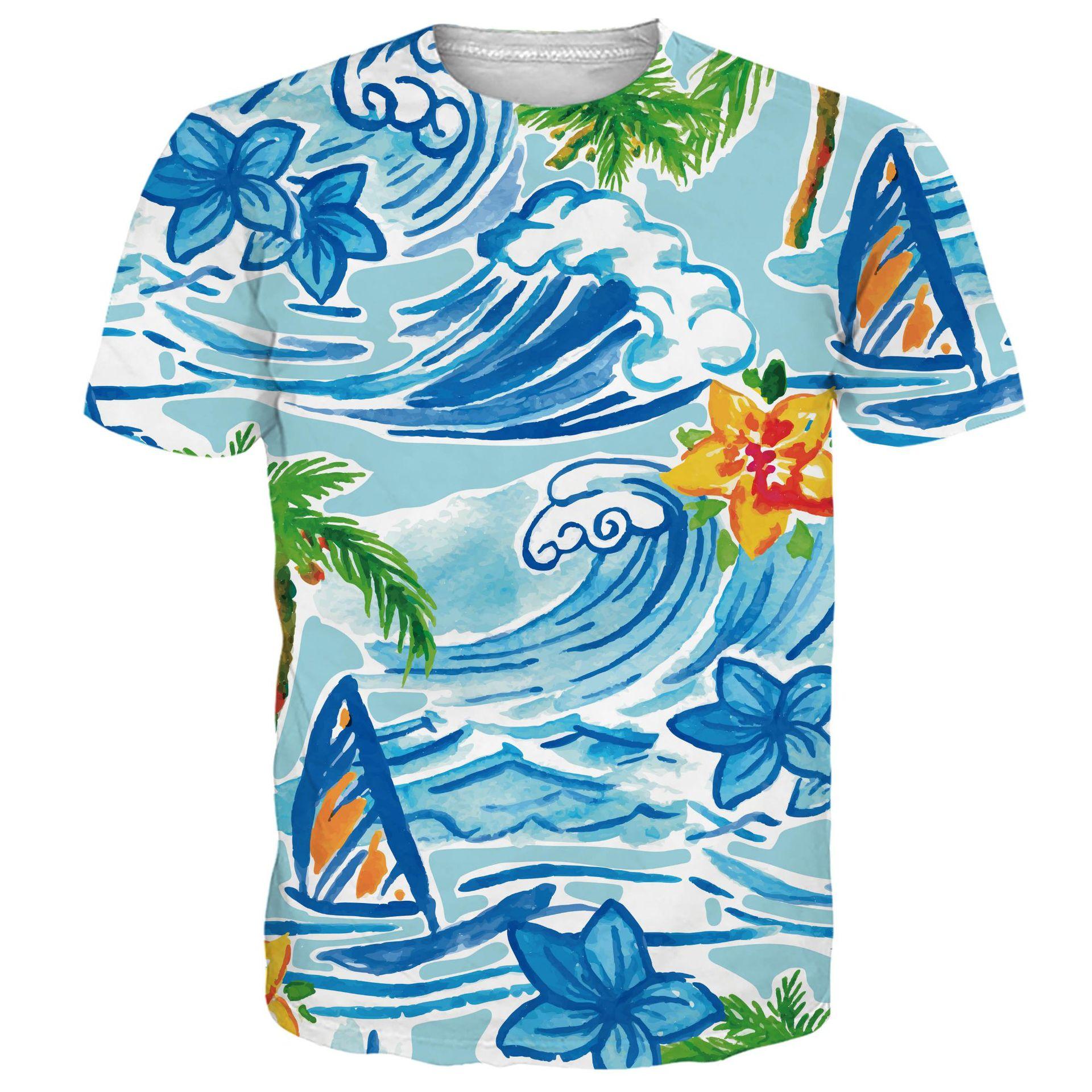 European and American 3D Digital Printed Men s Hawaiian Coconut Tree Surfing Beach Casual Short Sleeved T-shirt S
European and American 3D Digital Printed Men s Hawaiian Coconut Tree Surfing Beach Casual Short Sleeved T-shirt S