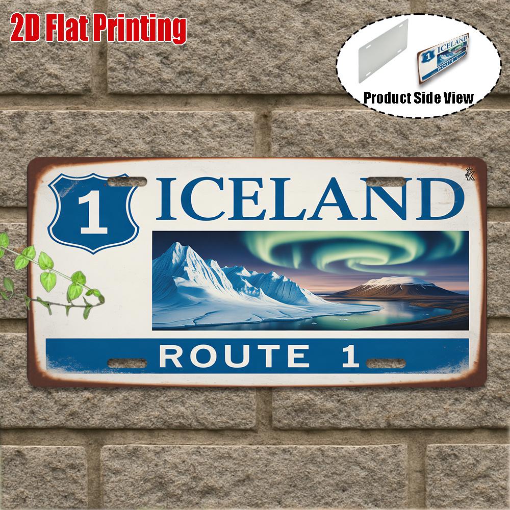 D Flat pc Vintage Icelandic Route Metal License Plate x Aluminum Wall Decor with Northern Lights Icelandic 15x30cm(5.9x7.8inch)
D Flat pc Vintage Icelandic Route Metal License Plate x Aluminum Wall Decor with Northern Lights Icelandic 15x30cm(5.9x7.8inch)