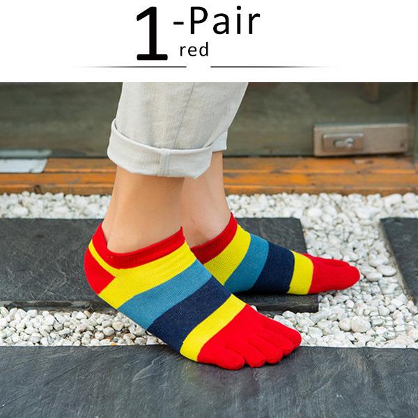 Повседневные носки с 5 пальцами, мужские, хлопковые, полосатые, пэчворк, молодежная мода, мелкий носок, невидимые, 5 пальцев, счастливые носки, лето EU 38-44(US 6-10)