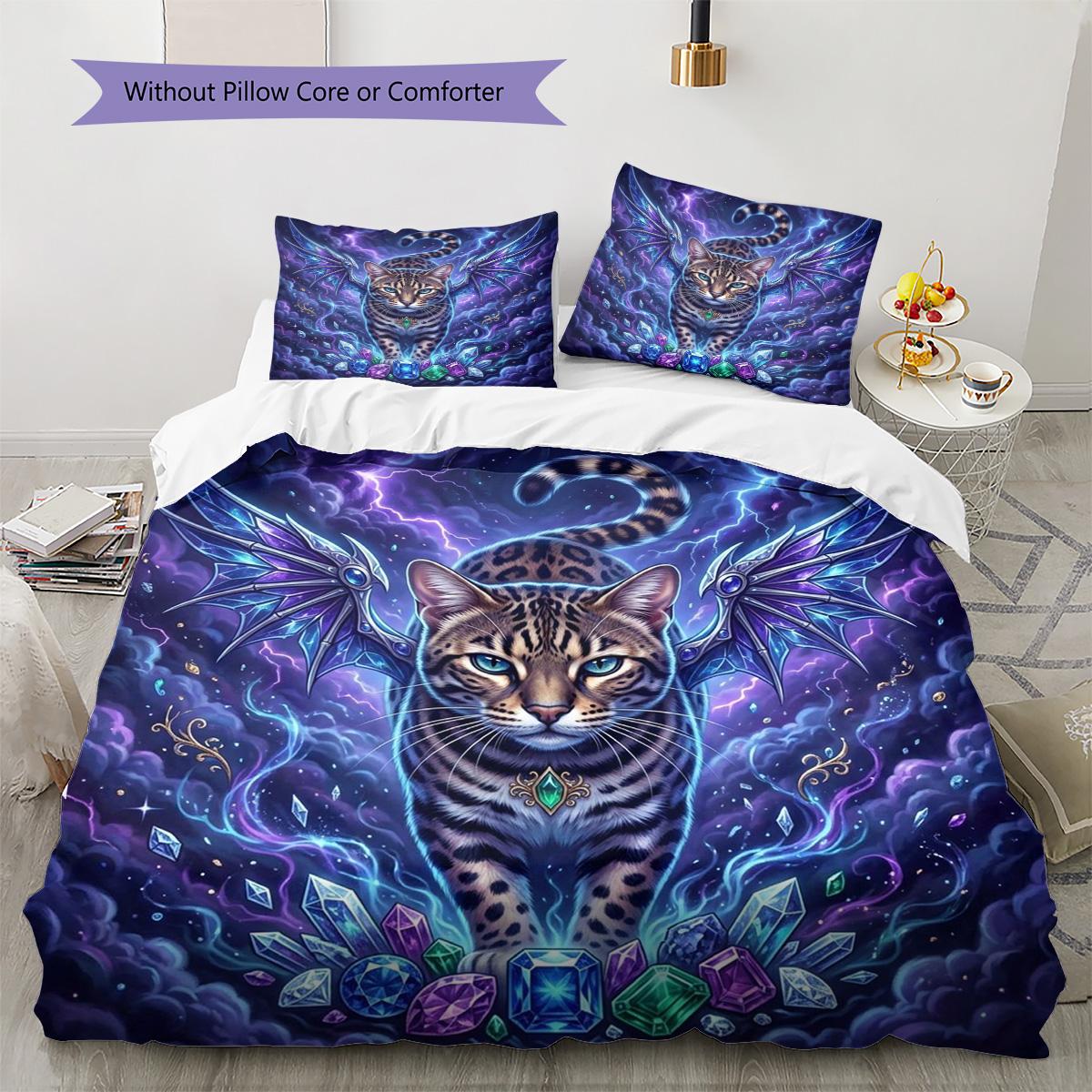 Bengal cat Pattern Bedding Quilt Set Quilt Cover Pillowcase Home Decoration Birthday Gift (1 * duvet cover + 2 * pillowcase, without core) 135x200cm
Bengal cat Pattern Bedding Quilt Set Quilt Cover Pillowcase Home Decoration Birthday Gift (1 * duvet cover + 2 * pillowcase, without core) 135x200cm