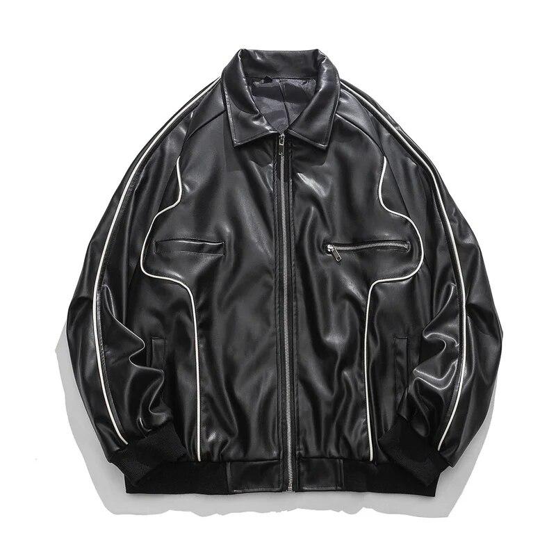 High Street Fashion Retro Men s Motorcycle Jacket Zipper Flip Collar Casual Loose Leather Coat Couple Harajuku OversizePU Coats
High Street Fashion Retro Men s Motorcycle Jacket Zipper Flip Collar Casual Loose Leather Coat Couple Harajuku OversizePU Coats