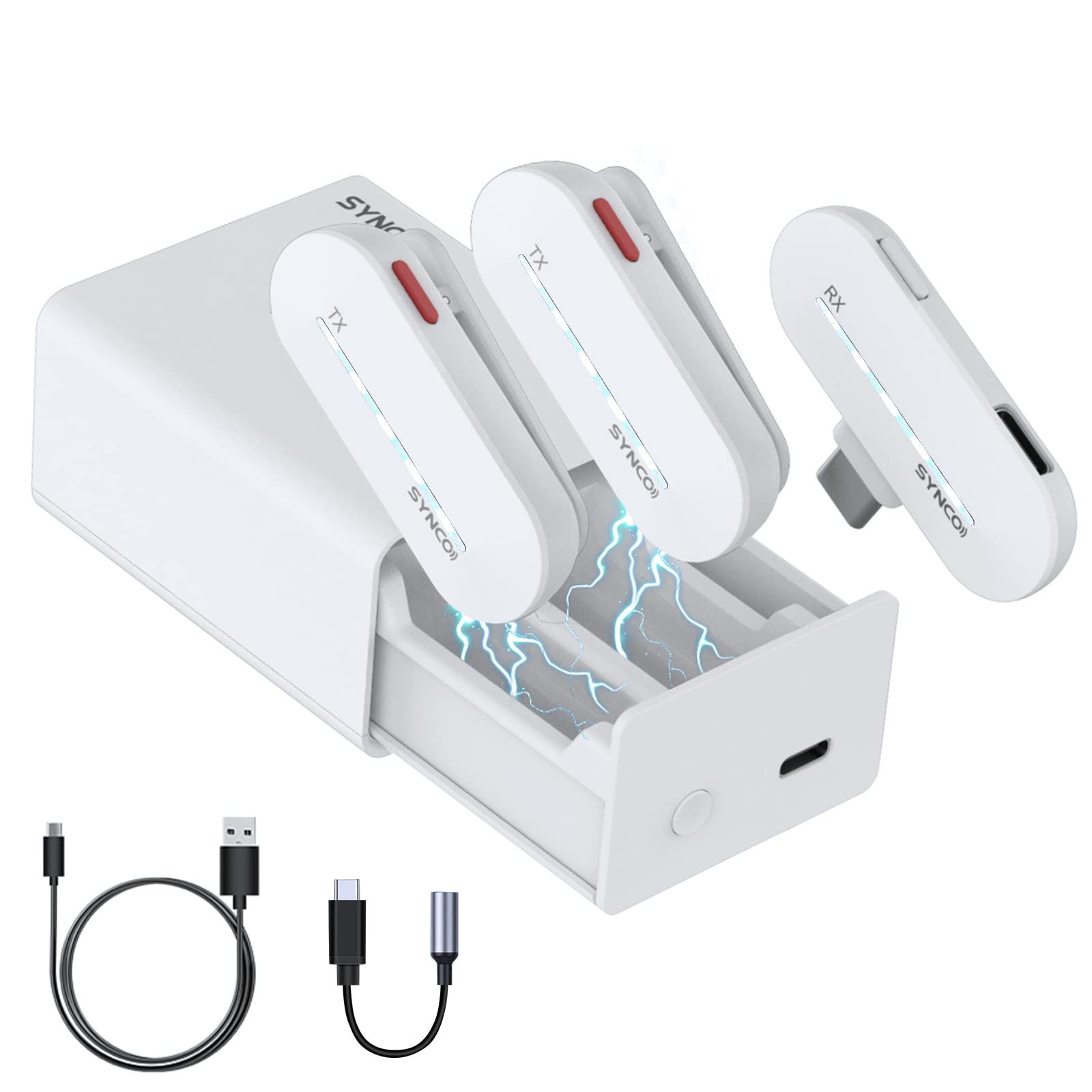 Wireless Pin Microphone, SYNCO P2T White 2 Transmitters1 Receiver Compatible with DJI Action2, Type C Two people can record simultaneously Youtube
Wireless Pin Microphone, SYNCO P2T White 2 Transmitters1 Receiver Compatible with DJI Action2, Type C Two people can record simultaneously Youtube