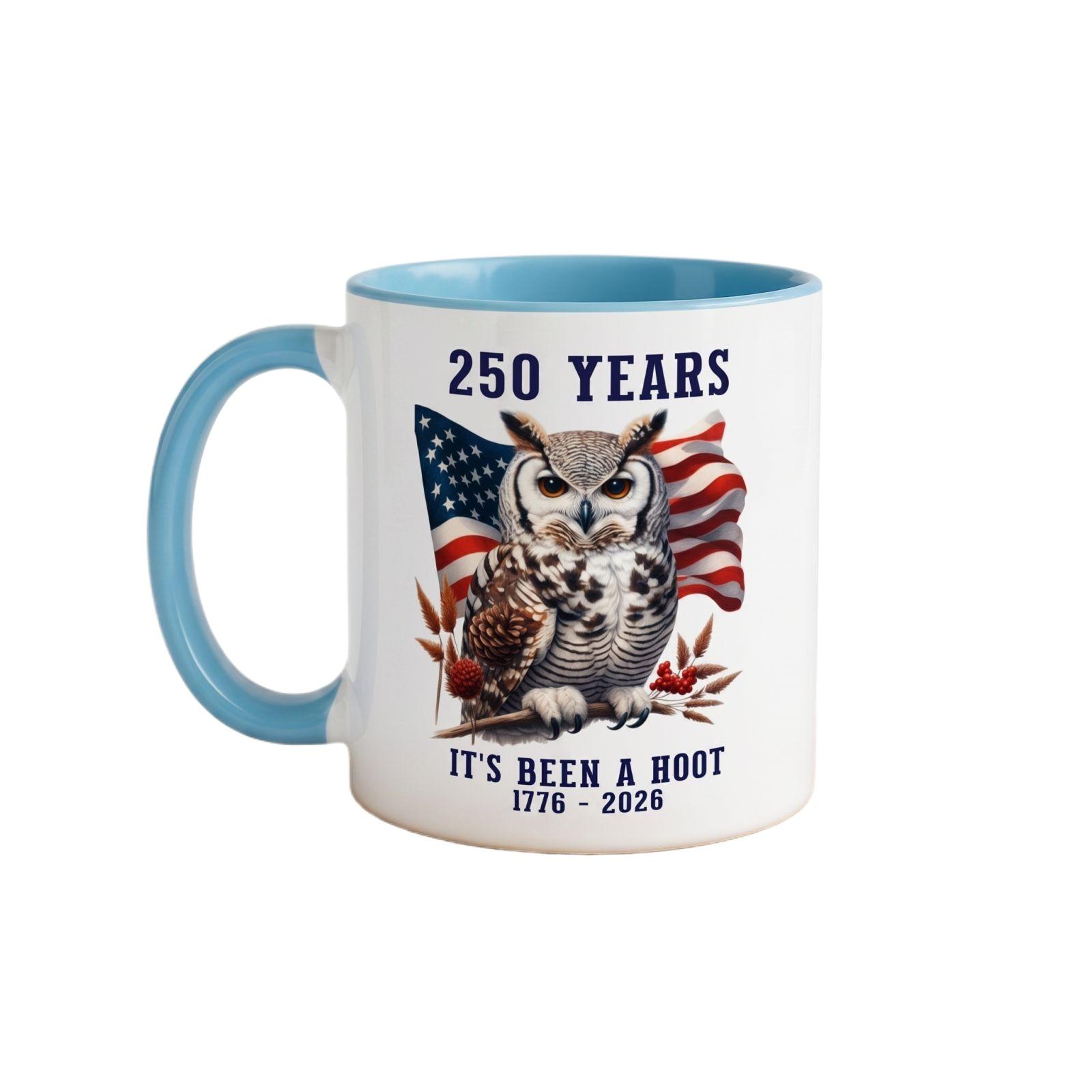 American 0th Anniversary Owl Coffee Mug, A Commemorative Gift For The 0th Anniversary Of Patriotism. One Size небо синє кольору
American 0th Anniversary Owl Coffee Mug, A Commemorative Gift For The 0th Anniversary Of Patriotism. One Size небо синє кольору