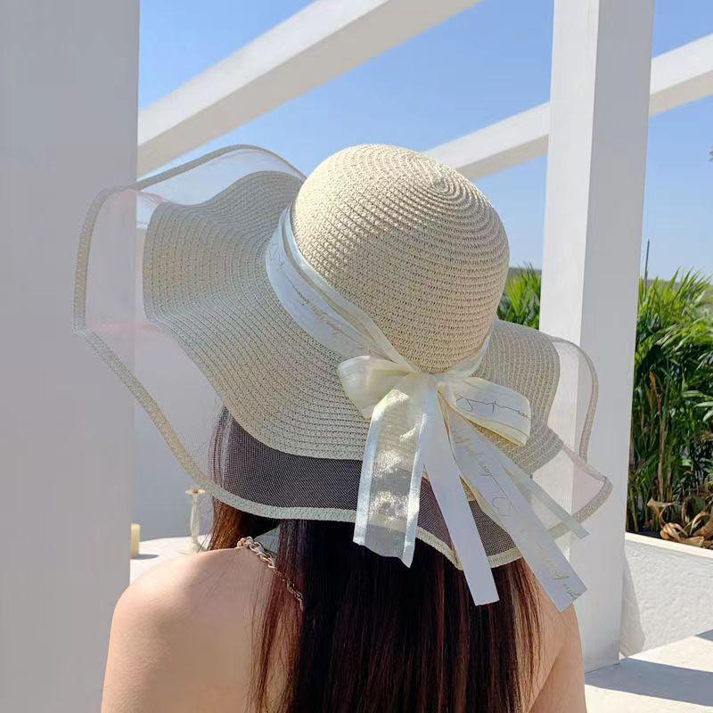 Elegant Wide Brim Straw Hat Women Summer Beach Sun Hat with Ribbon Bow Foldable Summer Vacation Sun Hat 56-58cm
Elegant Wide Brim Straw Hat Women Summer Beach Sun Hat with Ribbon Bow Foldable Summer Vacation Sun Hat 56-58cm