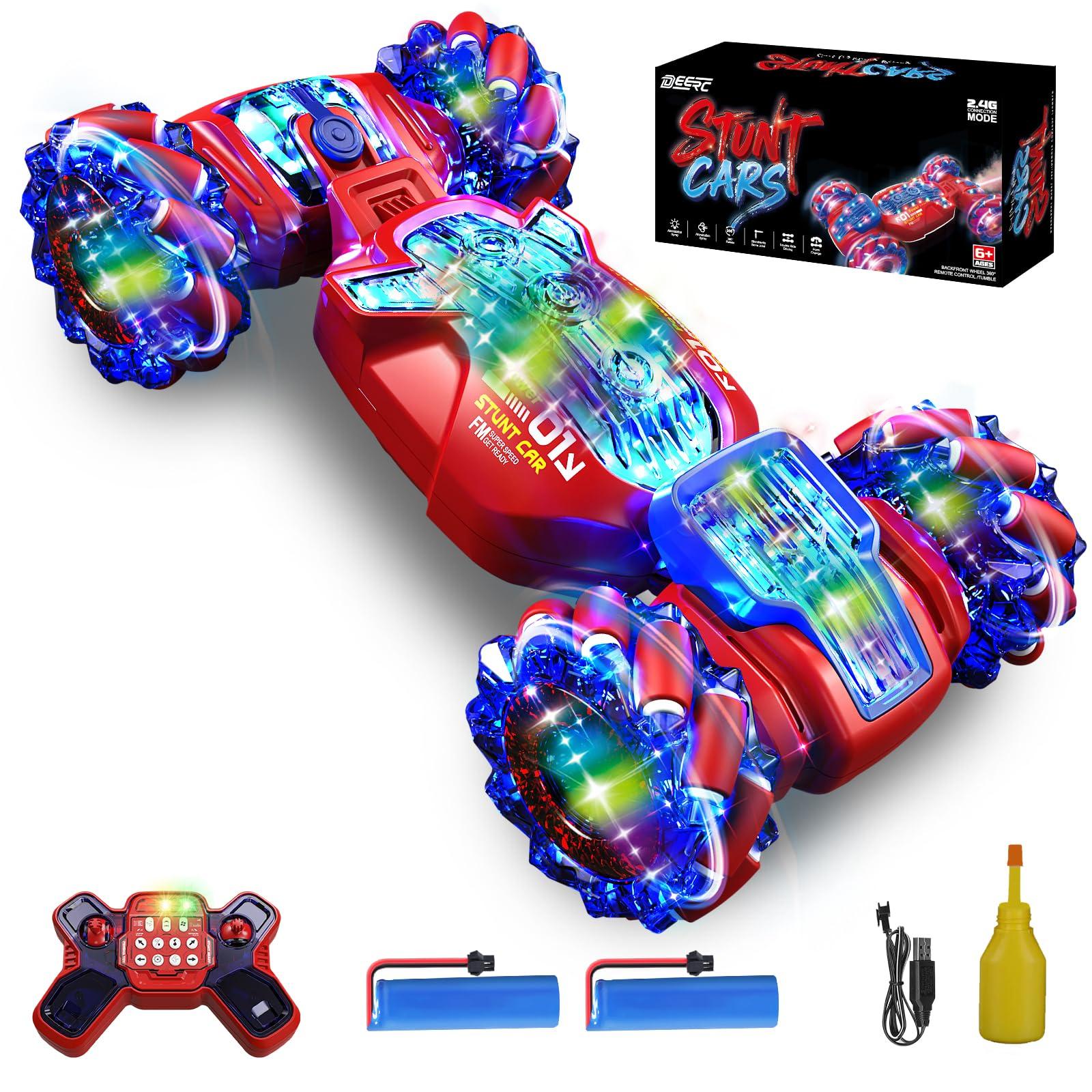DEERC Remote Control Stunt Car for Iridescent 60 Minutes of Operation Birthday Gift for Boys and Technical Standards Compliance Red Kids, Double-Sided
DEERC Remote Control Stunt Car for Iridescent 60 Minutes of Operation Birthday Gift for Boys and Technical Standards Compliance Red Kids, Double-Sided