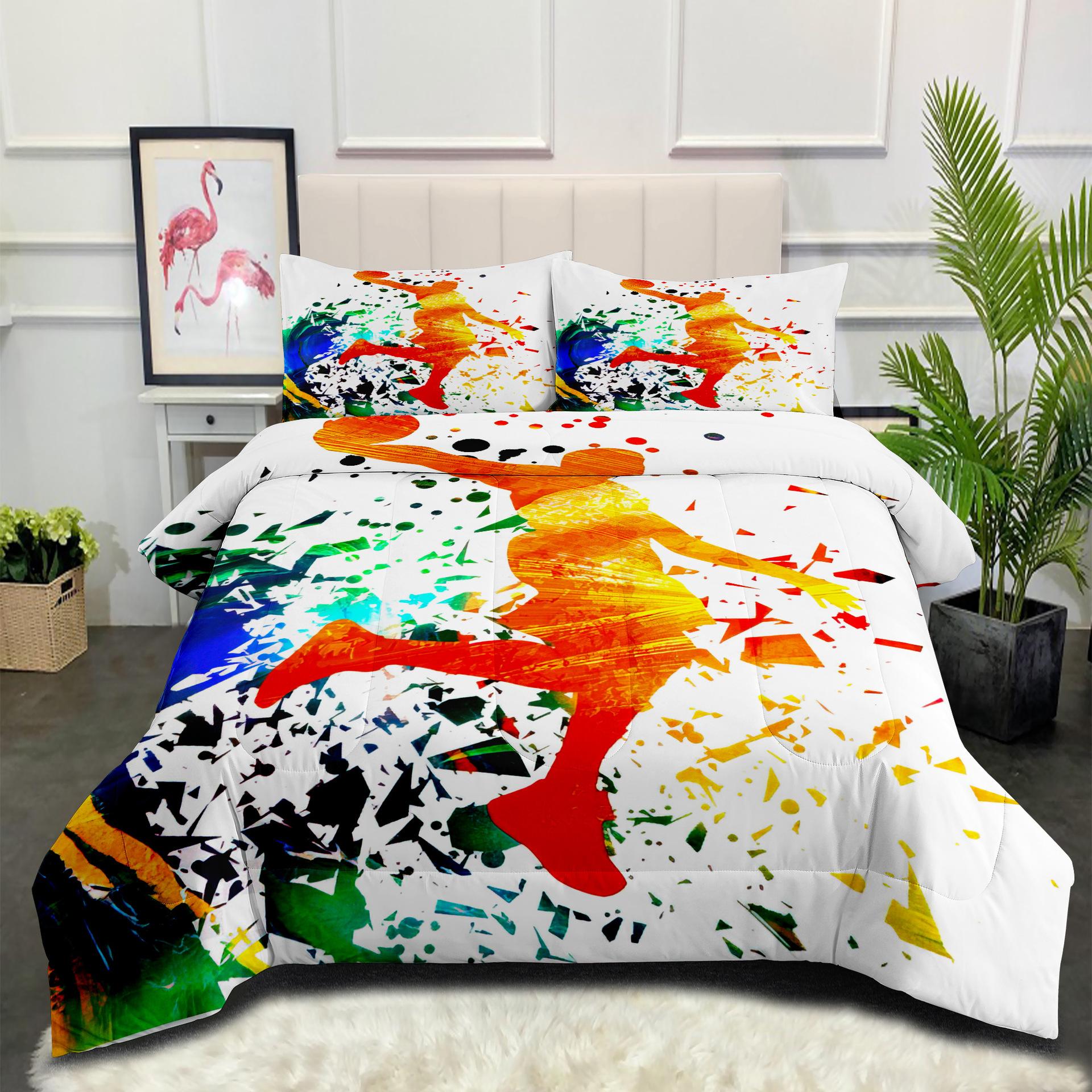 Fat Quilt Core Ball Sports Basketball Football Double Quilt Feather Silk Cotton Quilt Cover Three-piece Set 140*200cm
Fat Quilt Core Ball Sports Basketball Football Double Quilt Feather Silk Cotton Quilt Cover Three-piece Set 140*200cm