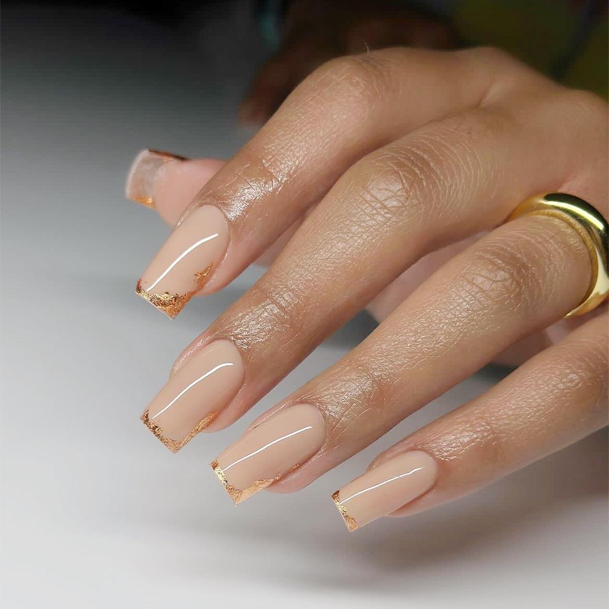 Nude French Edge Press-on Nails, 24-Piece Set for Autumn & Winter, Removable Rectangle Tips
Nude French Edge Press-on Nails, 24-Piece Set for Autumn & Winter, Removable Rectangle Tips