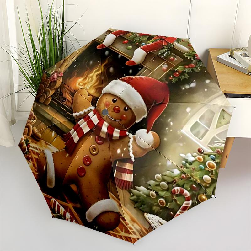 Gingerbread Man Themed Travel Umbrella-8 Ribs Automatic Opening and Closing, Portable Folding Design, Compact and Stylish Umbrella Suitable
Gingerbread Man Themed Travel Umbrella-8 Ribs Automatic Opening and Closing, Portable Folding Design, Compact and Stylish Umbrella Suitable