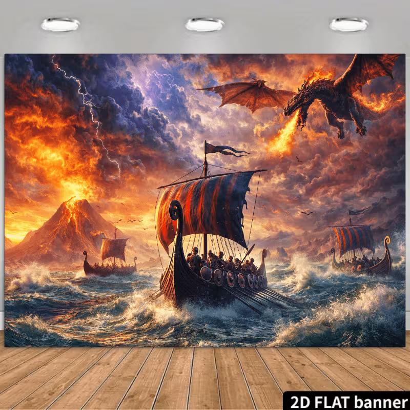 2D Volcano Dragon Viking Ocean Backdrop for Photoshoot 47.2x31.5inch/120*80cm
2D Volcano Dragon Viking Ocean Backdrop for Photoshoot 47.2x31.5inch/120*80cm