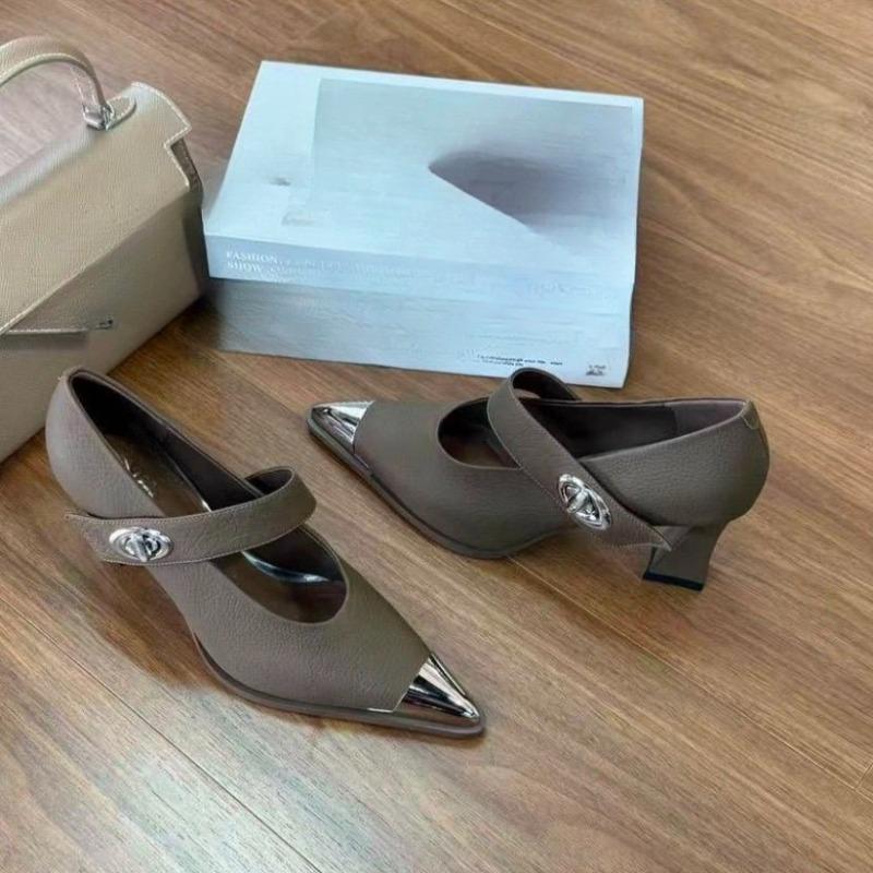Square Heel Single Shoes Metal Collision Avoidance Pointed Toe Shallow Mouth Anti-Slip Wear-Resistant High Heels 39 хаки
Square Heel Single Shoes Metal Collision Avoidance Pointed Toe Shallow Mouth Anti-Slip Wear-Resistant High Heels 39 хаки