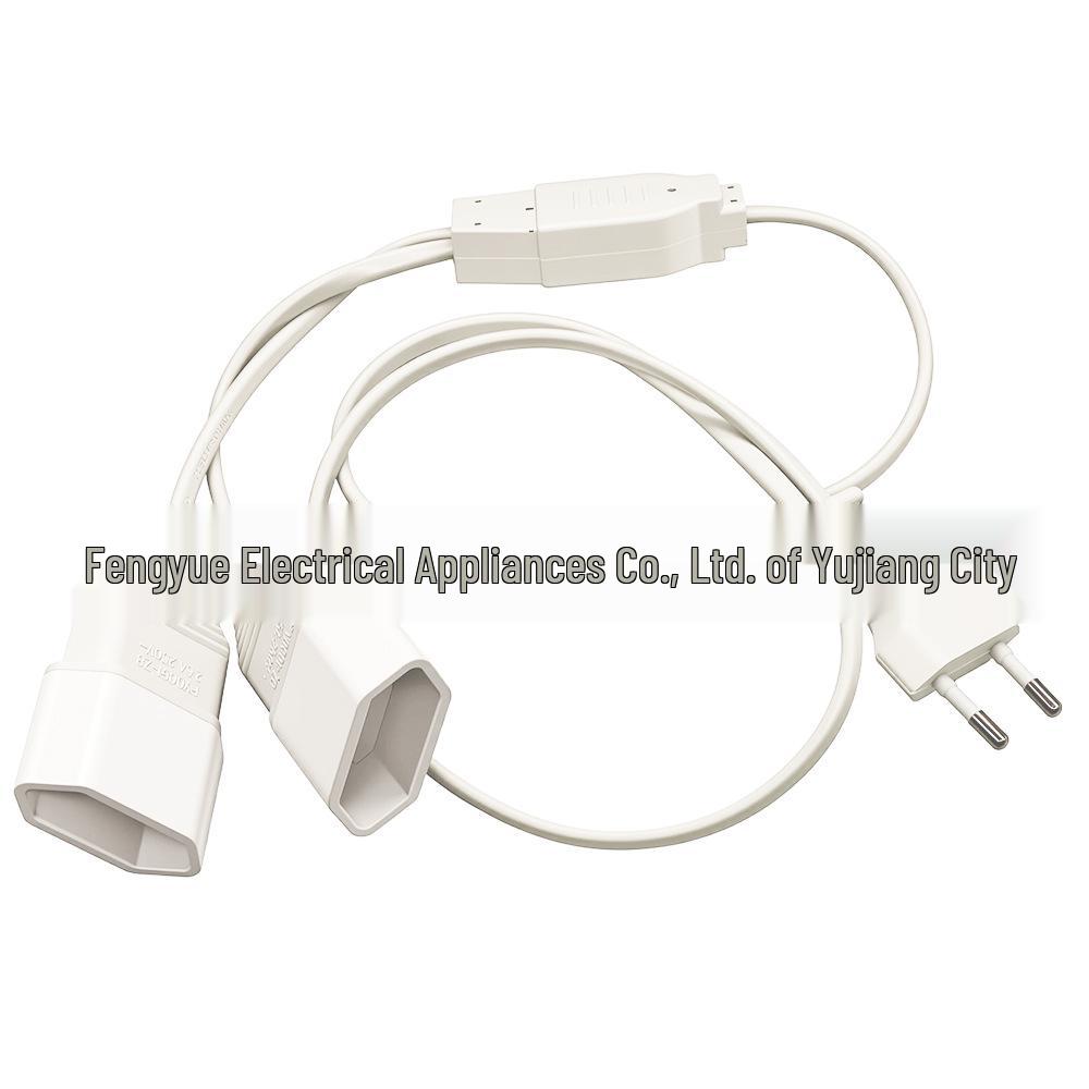 2m Euro 2-Pin Male-Female Plug Cable with One-to-Two Female Connector, Pure Copper, 0.75mm² Two-Core Extension Cord. 7888
2m Euro 2-Pin Male-Female Plug Cable with One-to-Two Female Connector, Pure Copper, 0.75mm² Two-Core Extension Cord. 7888