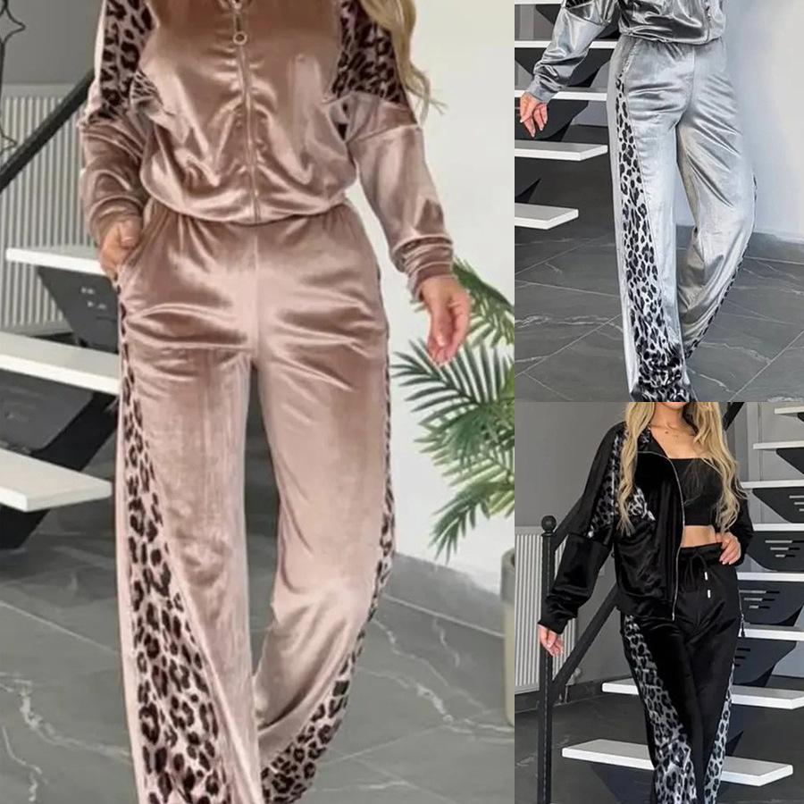 Leopard Print Color Block Loungewear Set - Long Pants & Long Sleeve Top XL сірий колір
Leopard Print Color Block Loungewear Set - Long Pants & Long Sleeve Top XL сірий колір
