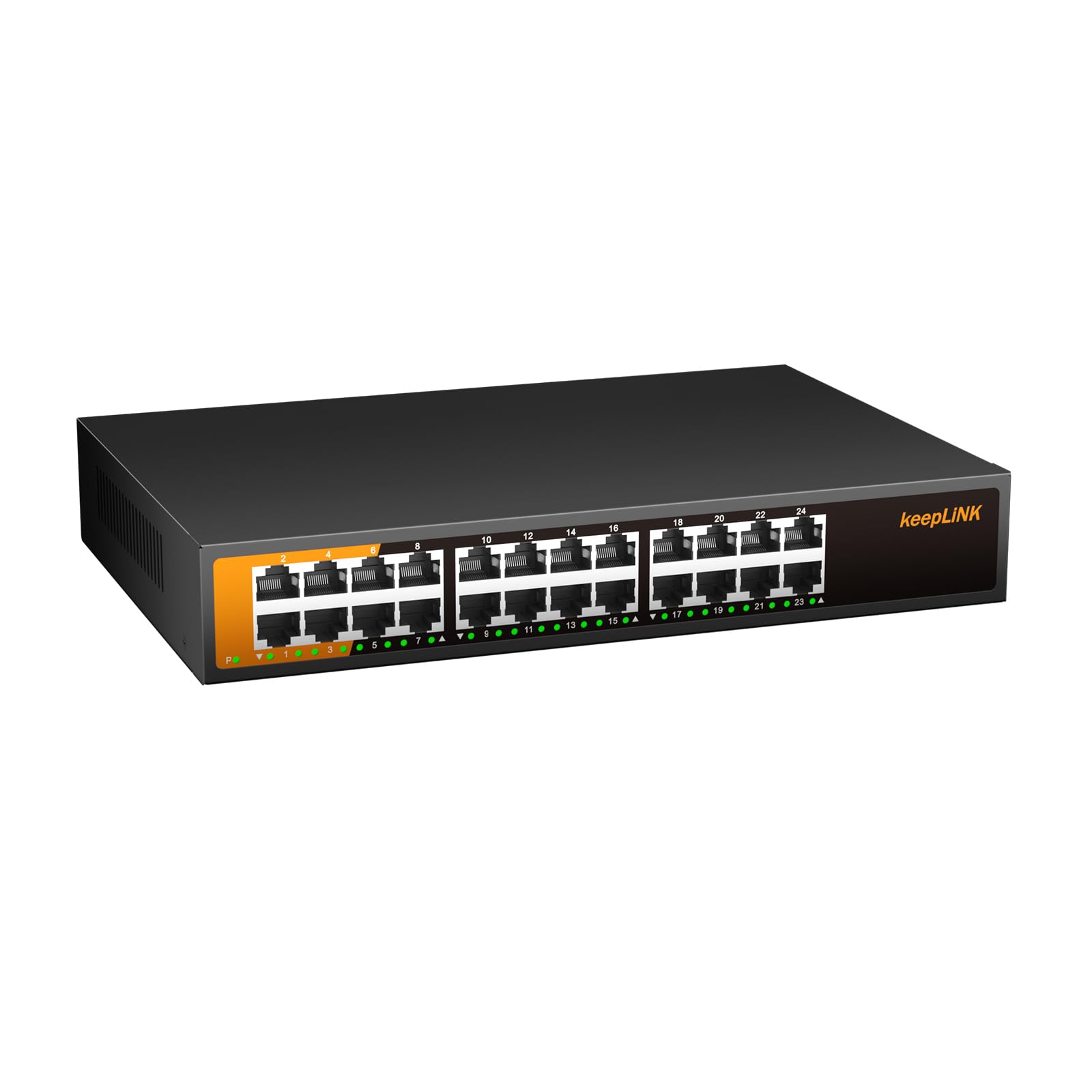keepLiNK Switching Hub 24 Port Giga Compatible Metal Housing Silent Fanless Unmanaged Switch
keepLiNK Switching Hub 24 Port Giga Compatible Metal Housing Silent Fanless Unmanaged Switch
