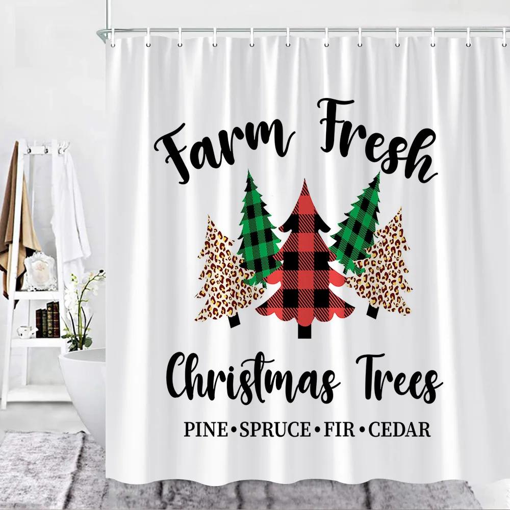 Farmhouse Christmas Shower Curtain Set Red Black Buffalo Checkered Border Xmas Tree New Year Decor Fabric Hook Bathroom Curtains W60H190(CM)-1 Pcs
Farmhouse Christmas Shower Curtain Set Red Black Buffalo Checkered Border Xmas Tree New Year Decor Fabric Hook Bathroom Curtains W60H190(CM)-1 Pcs
