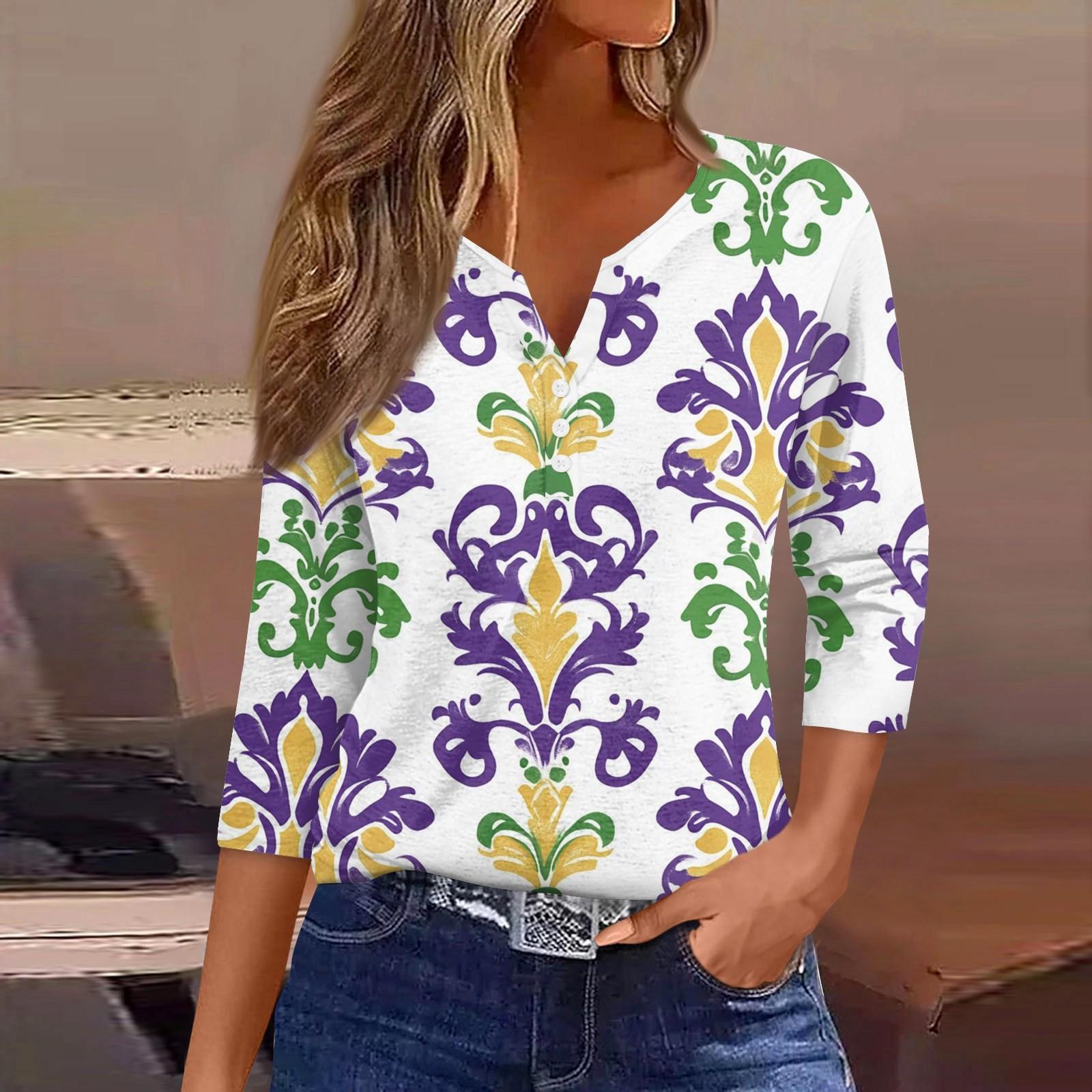 Женская модная повседневная футболка с V-образным вырезом и рукавом семь четвертей, топ с карнавальным принтом и пуговицами L белый
Женская модная повседневная футболка с V-образным вырезом и рукавом семь четвертей, топ с карнавальным принтом и пуговицами L белый