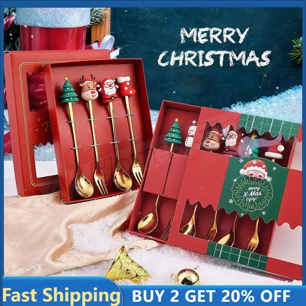 4PCS Christmas Spoons Fork Set Christmas Cutlery Set Elk Dessert Scoop Fruit Fork Coffee Spoon Stainless Steel Dessert Fork Set
4PCS Christmas Spoons Fork Set Christmas Cutlery Set Elk Dessert Scoop Fruit Fork Coffee Spoon Stainless Steel Dessert Fork Set