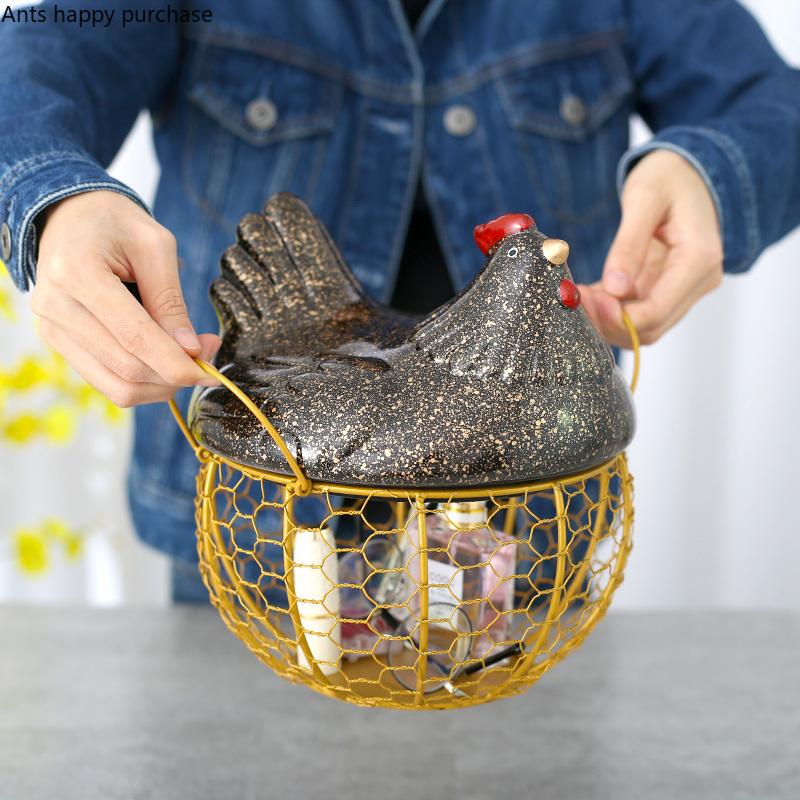 Ceramics Wrought Iron Storage Basket Household Decorations Entrance Desktop Storage Ornaments Chicken Groceries Metal Basket
Ceramics Wrought Iron Storage Basket Household Decorations Entrance Desktop Storage Ornaments Chicken Groceries Metal Basket
