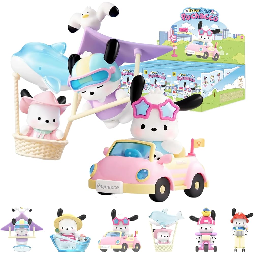 Top Toy Sanrio Pochacco Travel Diary Series Assortment Box 6 Pieces Gacha Blind Box PVC Figure
Top Toy Sanrio Pochacco Travel Diary Series Assortment Box 6 Pieces Gacha Blind Box PVC Figure