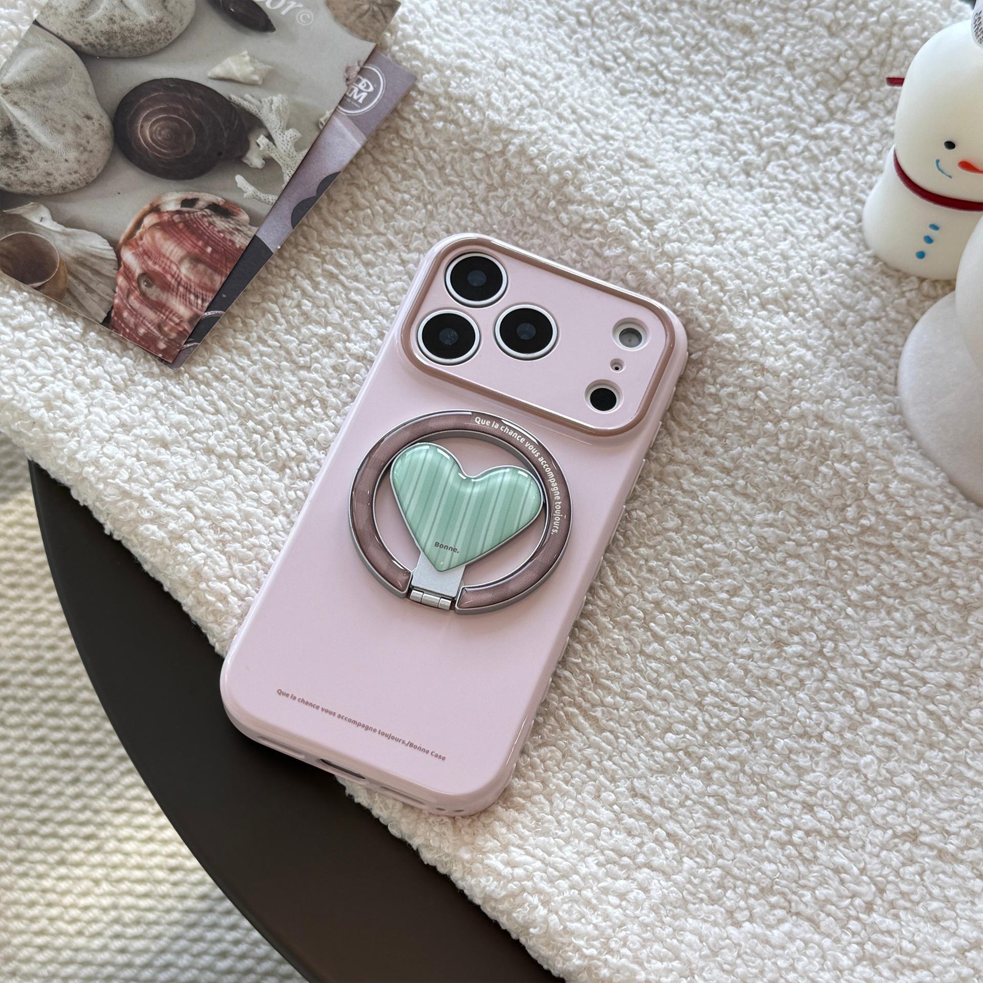 3D Love Heart Magnetic Stand Phone Case for iPhone Cute Plaid Pattern Shockproof Cover with Magsafe Bracket, Glossy Soft Silicone Protective Case 17promax
3D Love Heart Magnetic Stand Phone Case for iPhone Cute Plaid Pattern Shockproof Cover with Magsafe Bracket, Glossy Soft Silicone Protective Case 17promax