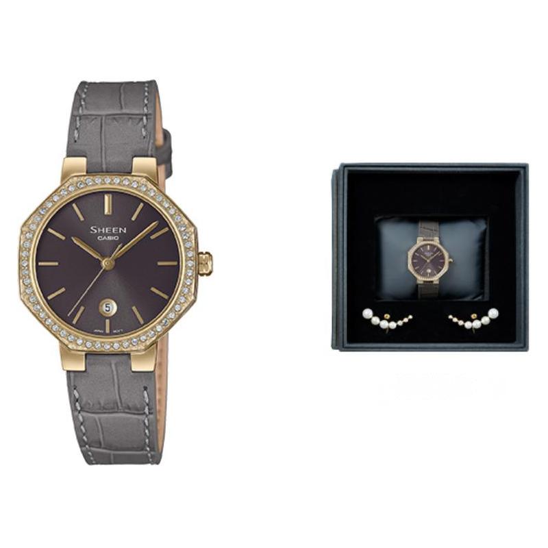 Casio SHEEN Moon Phase Star Series Waterproof Business Casual Fashion Octagonal Bezel Special Gift Box Model Quartz Movement SHE-4552GL-8AUPRS сірий колір
Casio SHEEN Moon Phase Star Series Waterproof Business Casual Fashion Octagonal Bezel Special Gift Box Model Quartz Movement SHE-4552GL-8AUPRS сірий колір