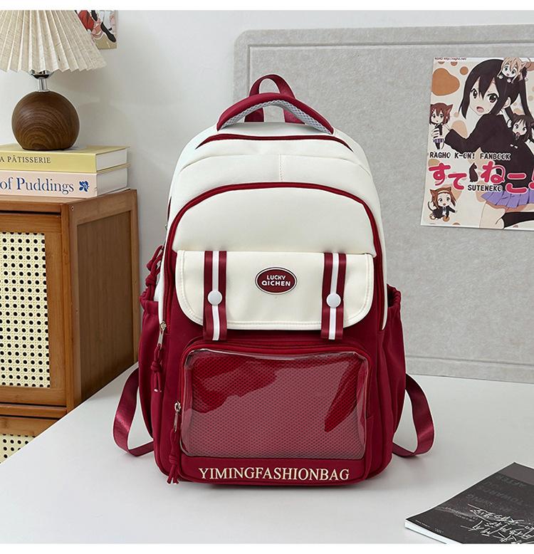 Transparent student lightweight schoolbag cute college girl contrasting color primary and secondary school student backpack fashion червоний
Transparent student lightweight schoolbag cute college girl contrasting color primary and secondary school student backpack fashion червоний