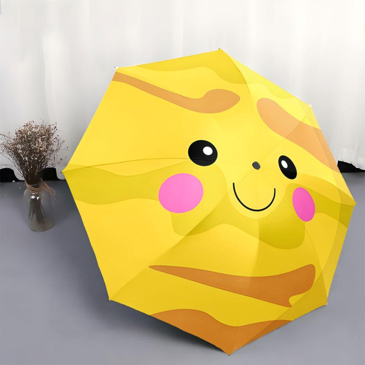 Automatic Folding Umbrella with Smiling Yellow Face & Pink Cheeks - Cute joyful Design, 8-Rib Compact Portable Collapsible Umb Iron&8K
Automatic Folding Umbrella with Smiling Yellow Face & Pink Cheeks - Cute joyful Design, 8-Rib Compact Portable Collapsible Umb Iron&8K