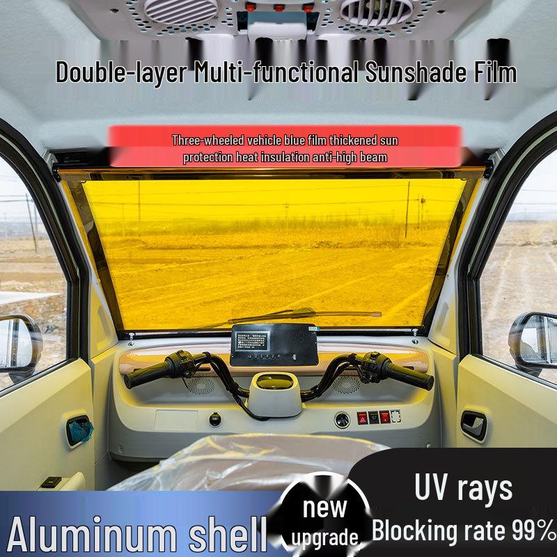 Double-Layer Front Windshield Sunshade: Thickened Sun Protection and Heat Insulation for Three-Wheeler 40x75cm
Double-Layer Front Windshield Sunshade: Thickened Sun Protection and Heat Insulation for Three-Wheeler 40x75cm