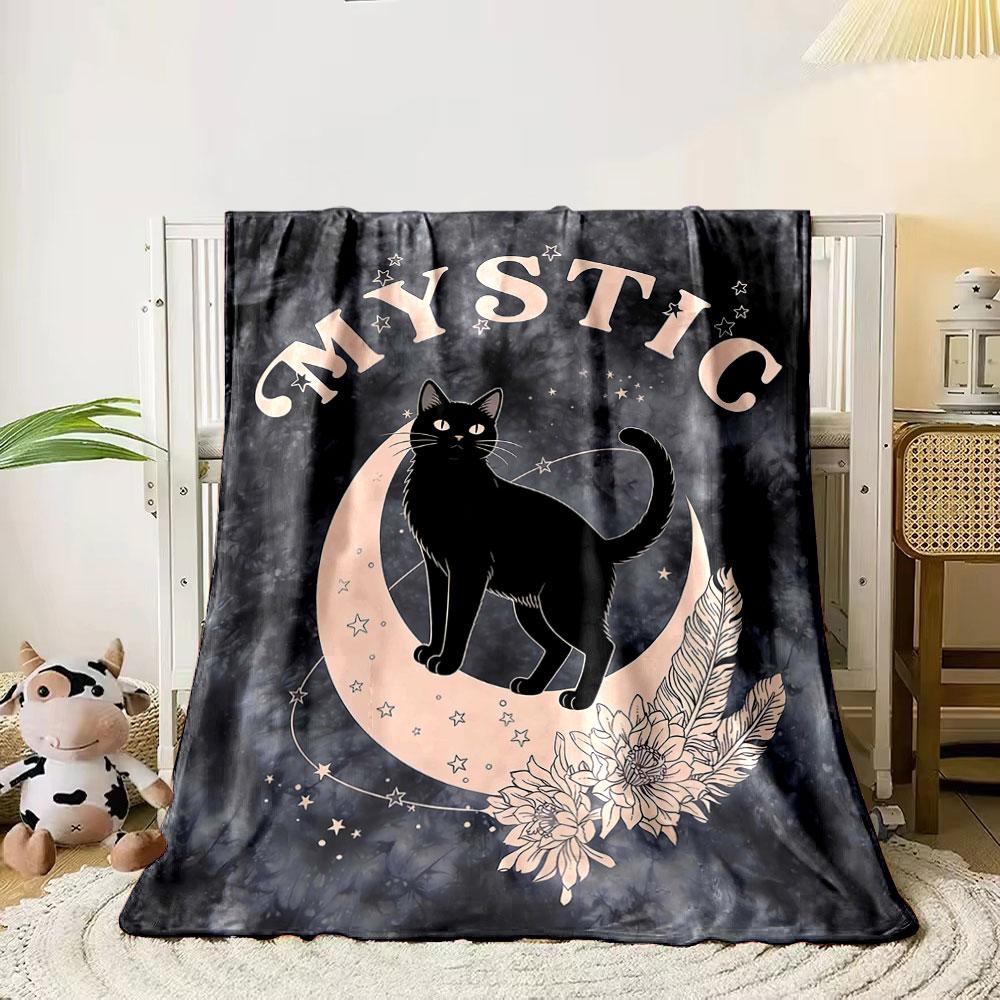 Black cat on crescent moon with stars, flowers, and MYSTIC text. for all seasons blanket lunch break throw gift 80cm x 120cm
Black cat on crescent moon with stars, flowers, and MYSTIC text. for all seasons blanket lunch break throw gift 80cm x 120cm